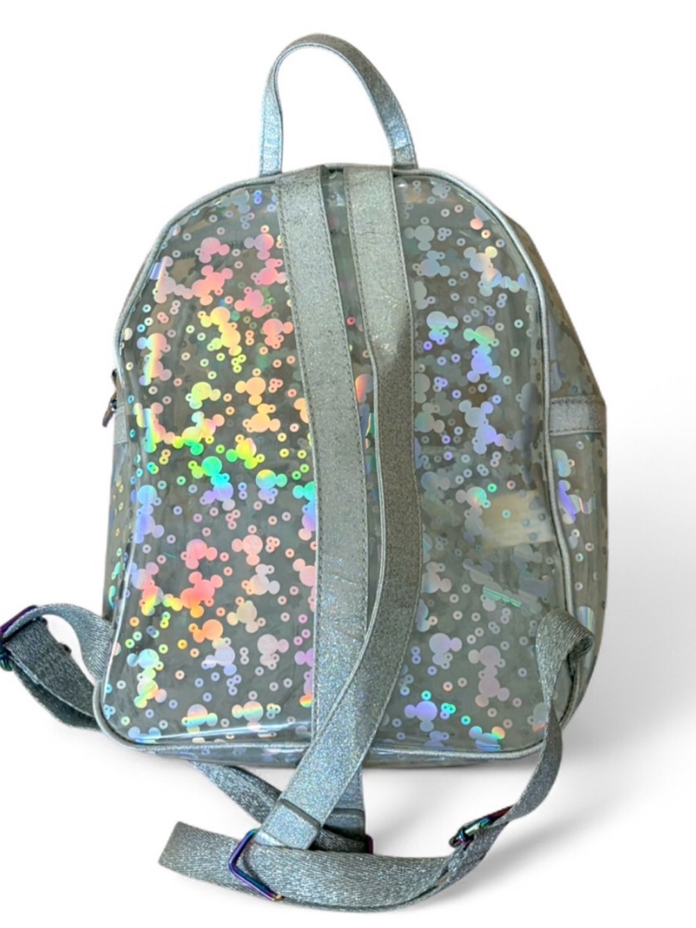 Disney Parks Loungefly Small Backpack Holographic Mickey Confetti Clear Glitter - Picture 6 of 14